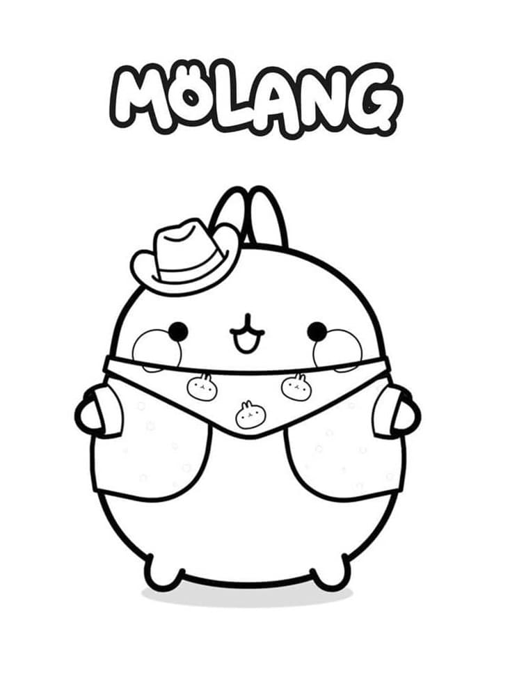 Cute Molang For Kid Free Printable Coloring Page