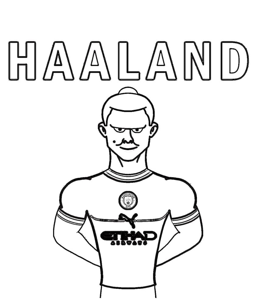 Erling Haaland For Kids Printable Coloring Page