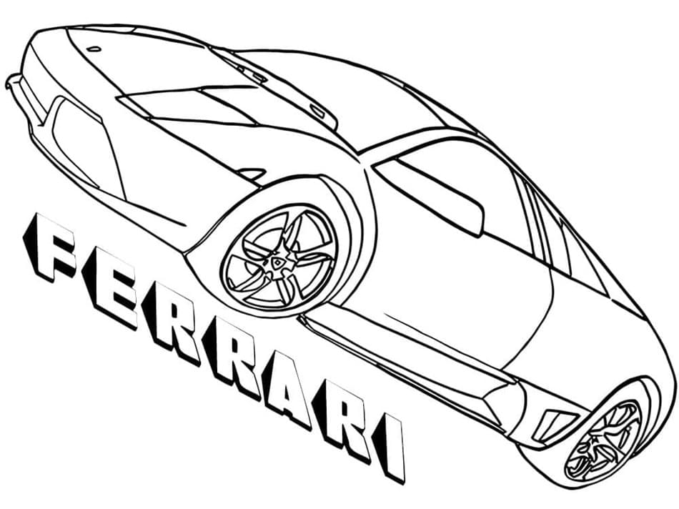 Ferrari Car Printable Coloring Page