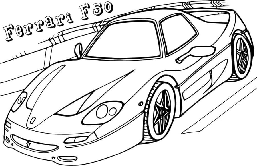 Ferrari F50 Free For Kids Printable Coloring Page