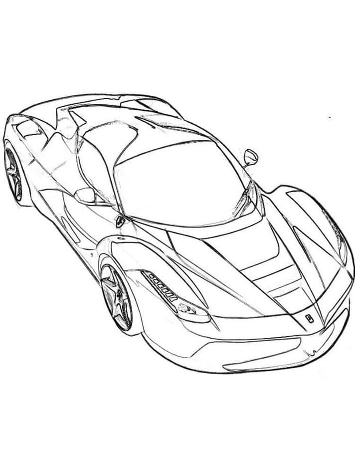 Ferrari For Kids Free Printable Coloring Page
