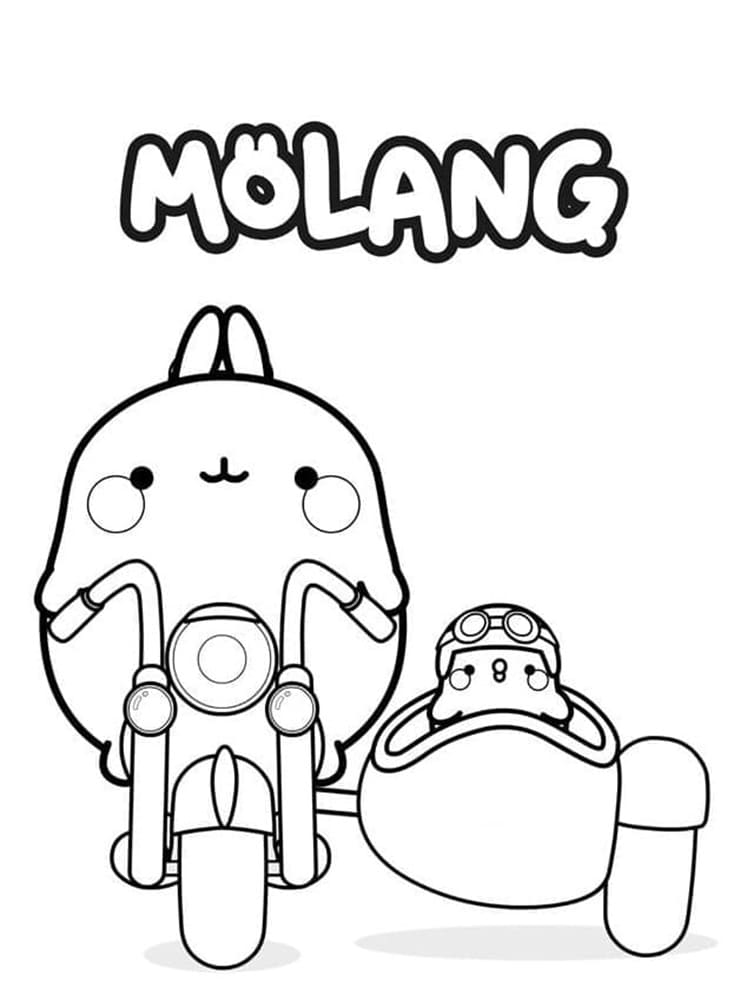 Free Printable Adorable Molang and Piu Piu Coloring Page