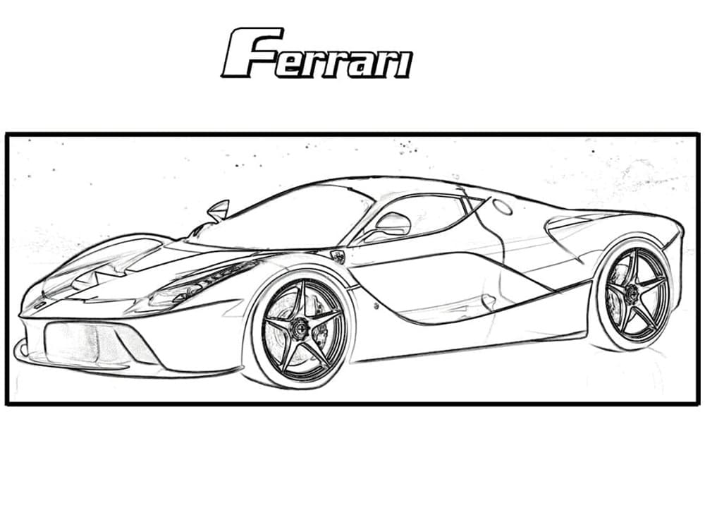 Free Printable Cool Ferrari Coloring Page