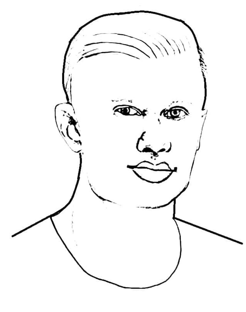 Free Printable Erling Haaland Portrait Coloring Page