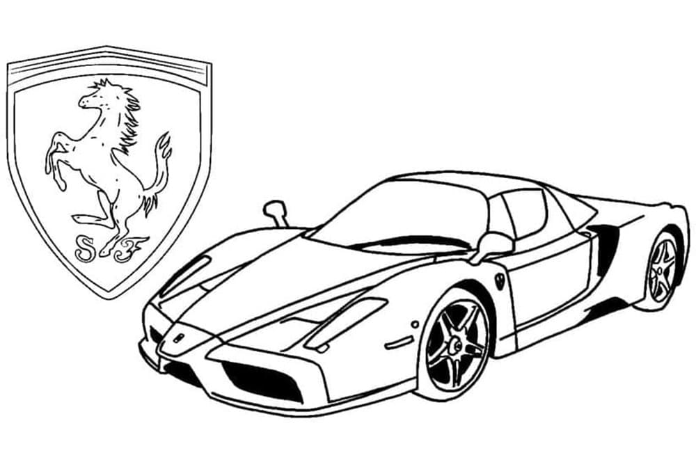 Free Printable Ferrari Photo Coloring Page