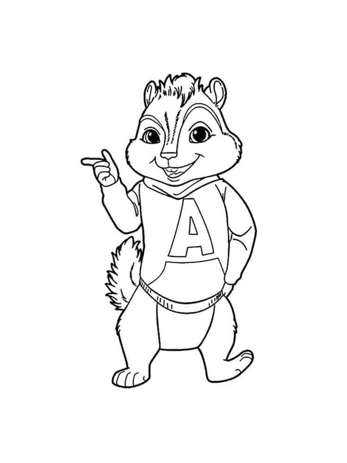 Free Printable Funny Alvin Coloring Page