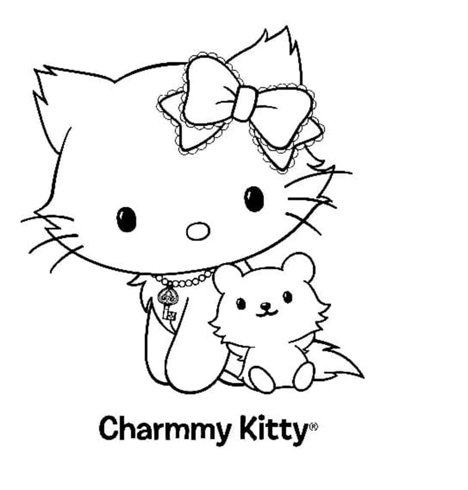 Free Printable Sugar with Charmmy Kitty Coloring Page