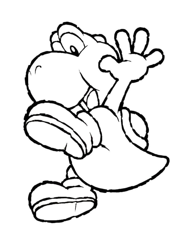 Jumpping Yoshi Free Printable Coloring Page
