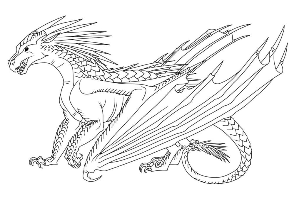 Nightwing Dragon Wings of Fire Printable Coloring Page