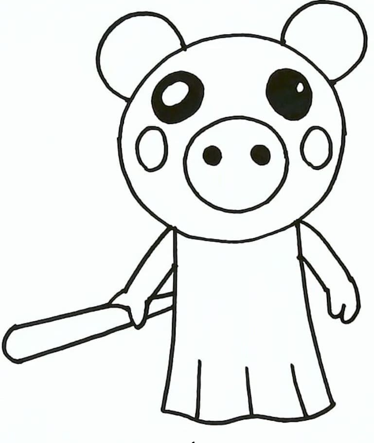 Piggy Printable Free Coloring Page