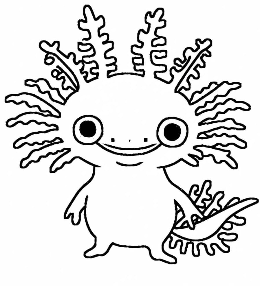 Printable A Happy Axolotl Coloring Page