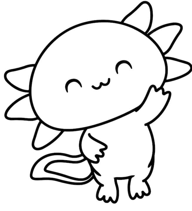 Printable Adorable Axolotl Photo Coloring Page