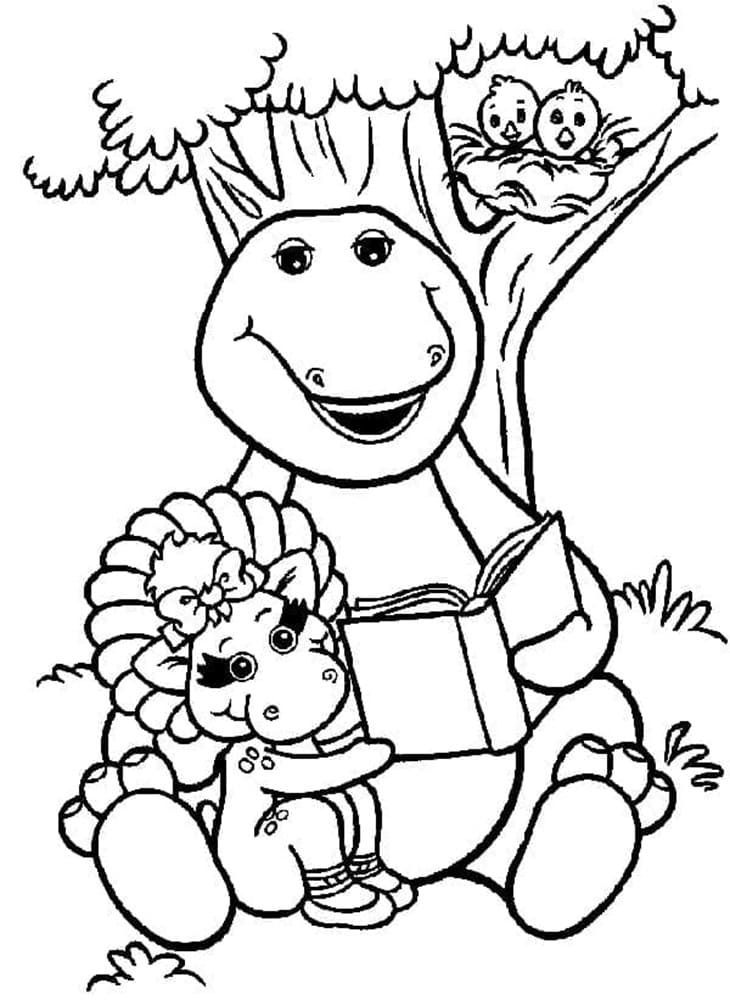 Printable Adorable Baby Bop and Barney Coloring Page