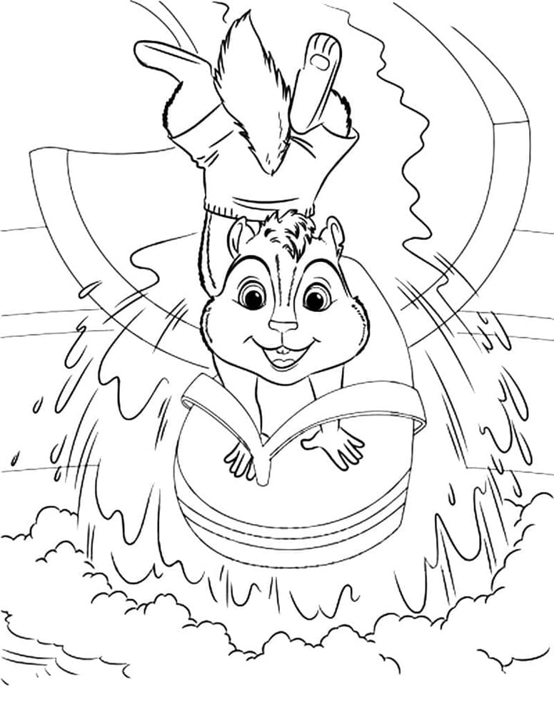 Printable Adorable Cheerful Alvin Coloring Page
