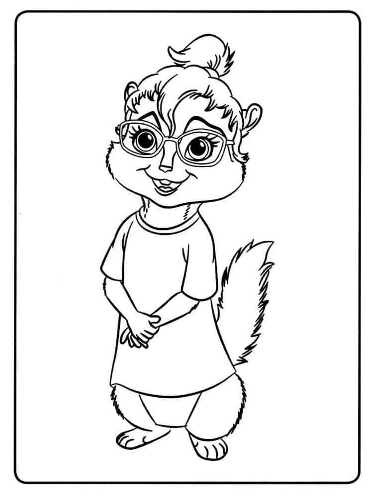 Printable Adorable Jeanette Chipette Coloring Page