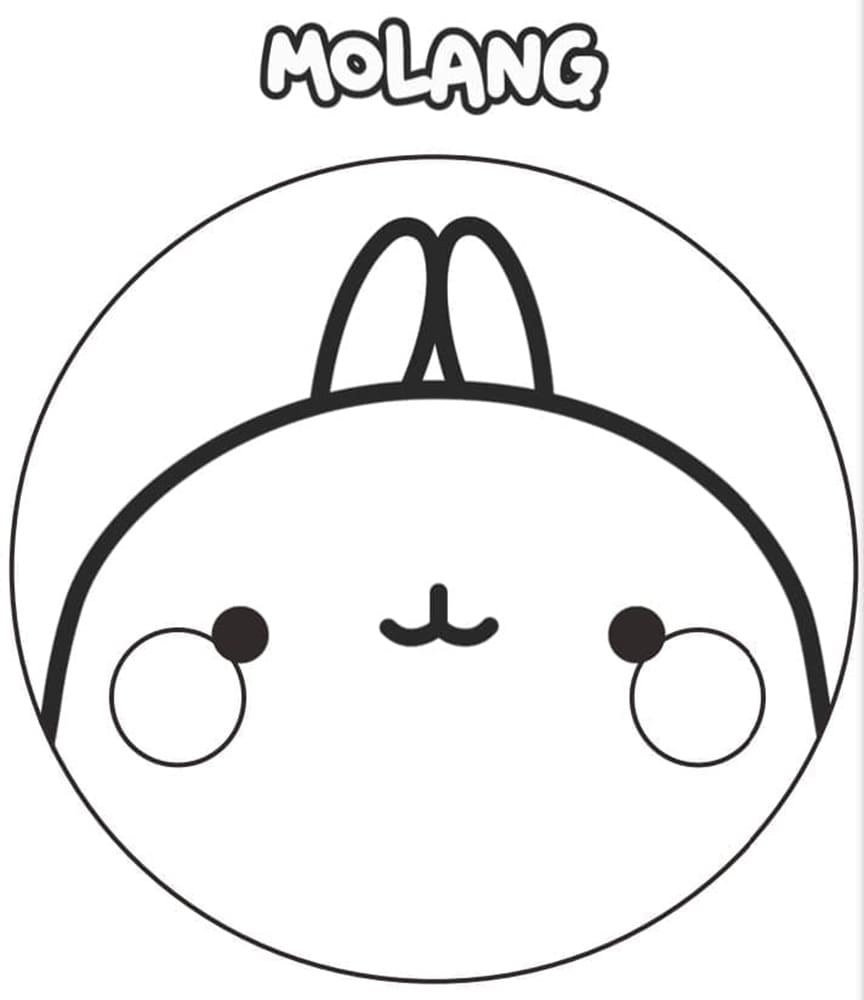 Printable Adorable Molang Face Coloring Page