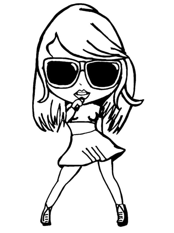 Printable Adorable Taylor Swift Coloring Page