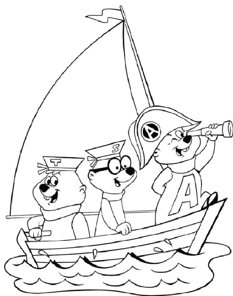 Printable Alvin and Friends Coloring Page
