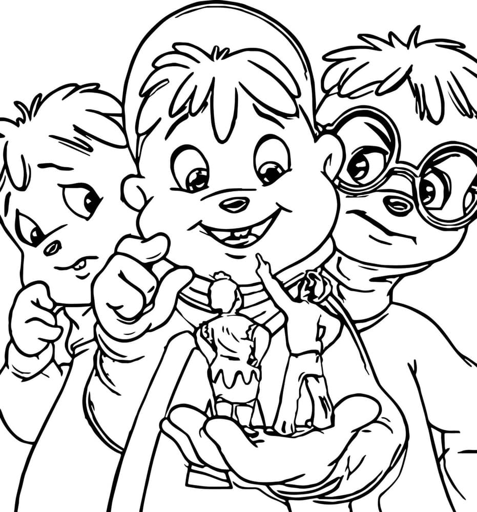 Printable Alvin and His Friends Coloring Page