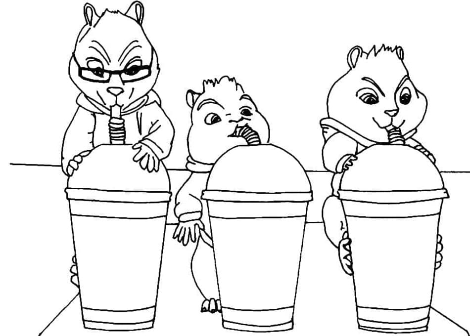 Printable Alvin,Simon and Theodore Coloring Page