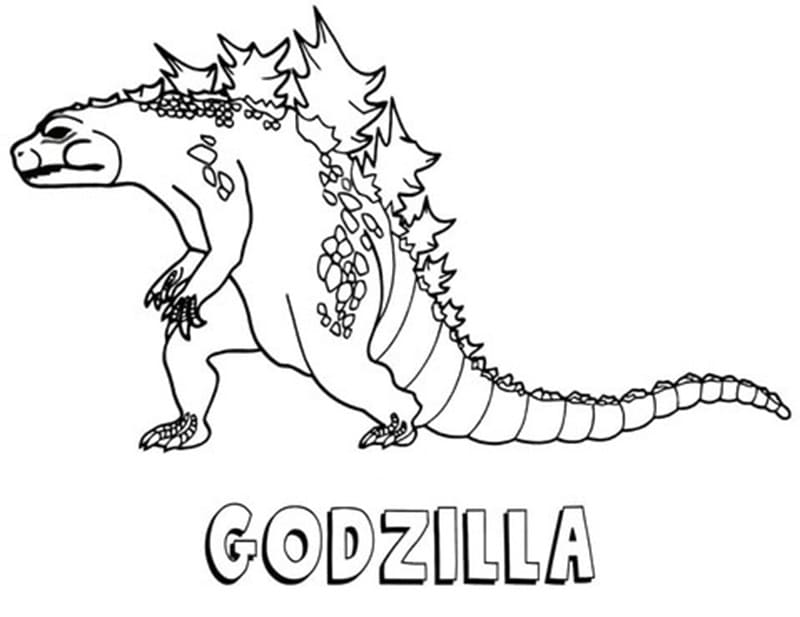 Printable Amazing Godzilla Coloring Page