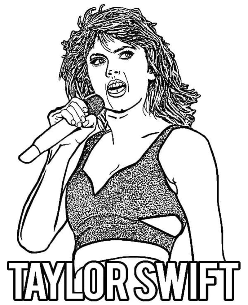 Printable American Singer Taylor Swift Coloring Page
