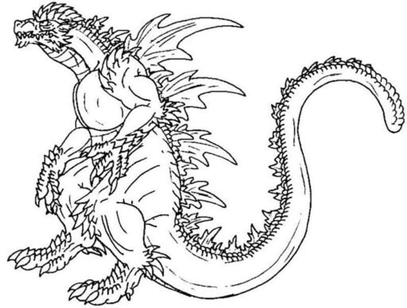 Printable Angry Godzilla Coloring Page
