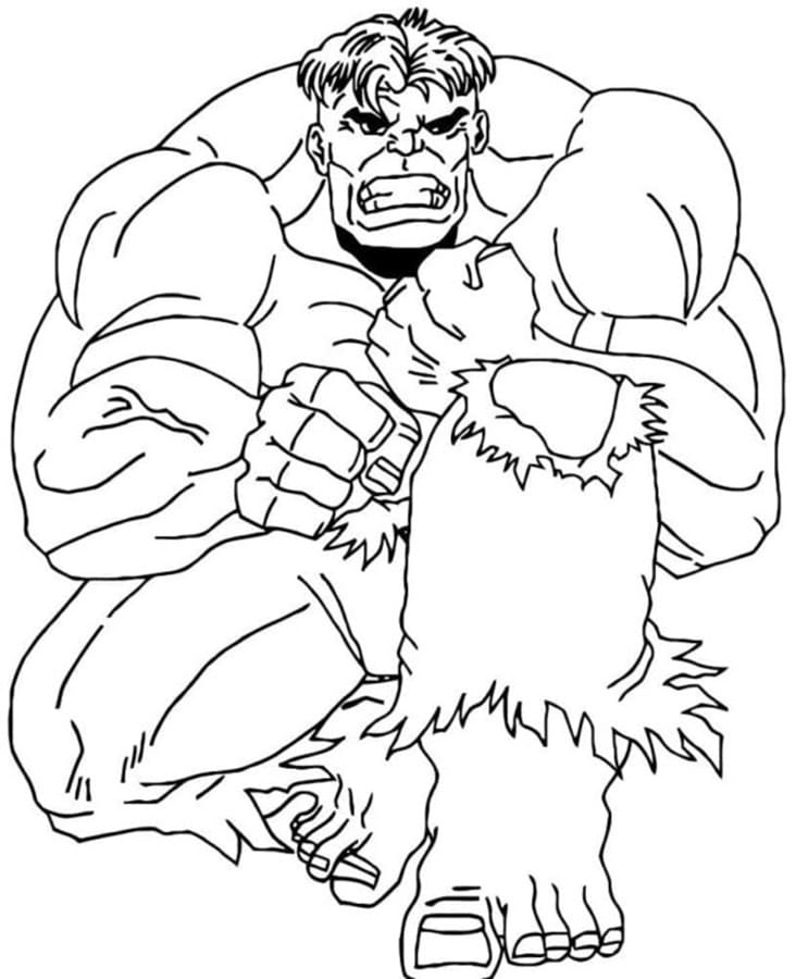 Printable Angry Hulk Image Coloring Page