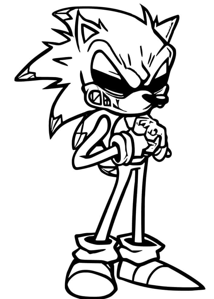 Printable Angry Sonic Exe Coloring Page