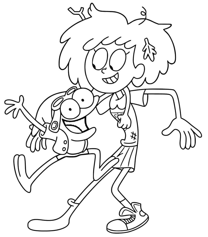 Printable Anne Boonchuy And Amphibia Sprig Plantar Coloring Page