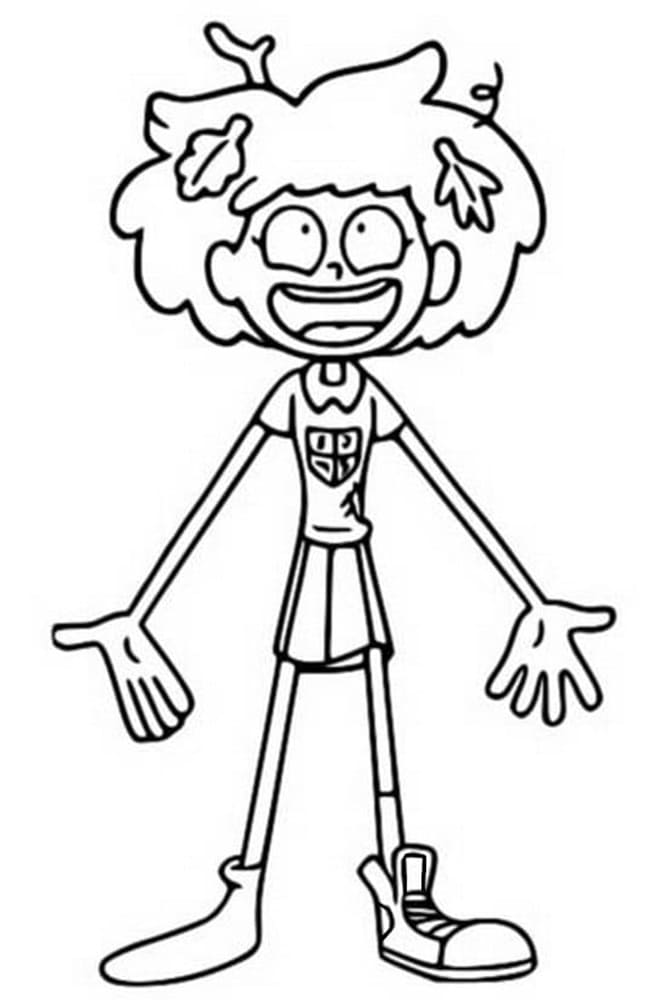 Printable Anne From Amphibia Photo Coloring Page