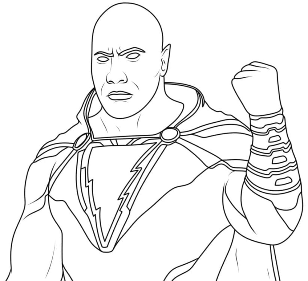 Printable Awesome Black Adam Coloring Page
