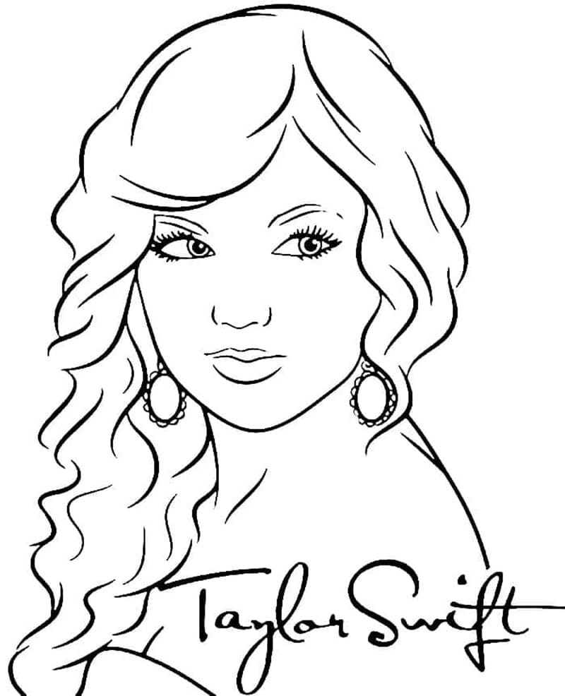 Printable Awesome Taylor Swift Coloring Page