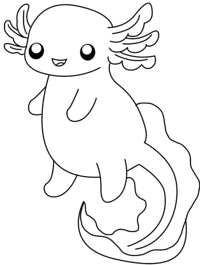 Printable Axolotl For Childrens Coloring Page