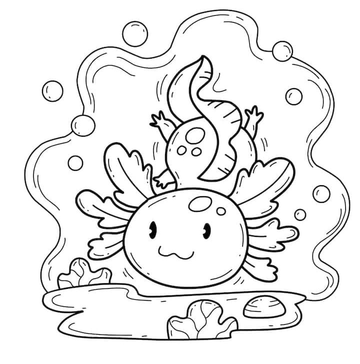 Printable Axolotl for Kids Coloring Page