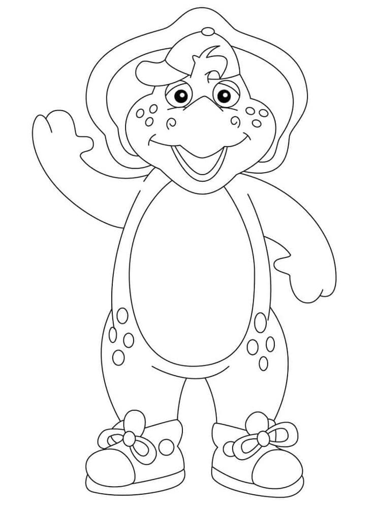Printable BJ in Barney Coloring Page