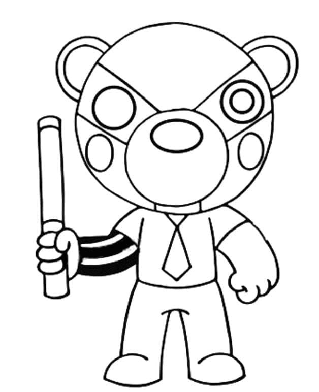 Printable Badgy Piggy Coloring Page