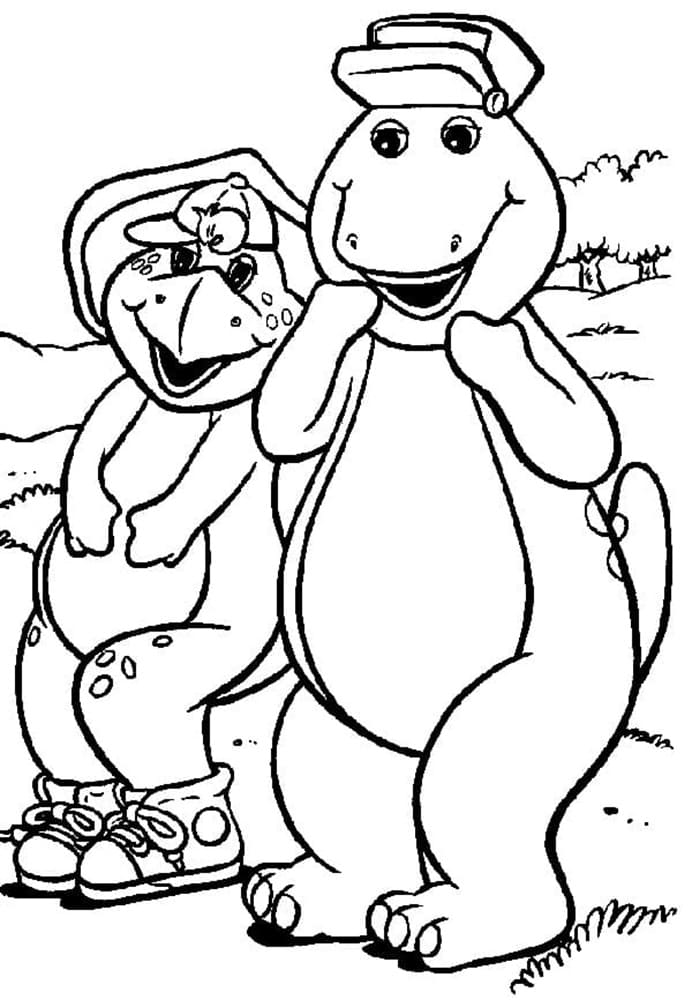 Printable Barney And Friend Image Coloring Page