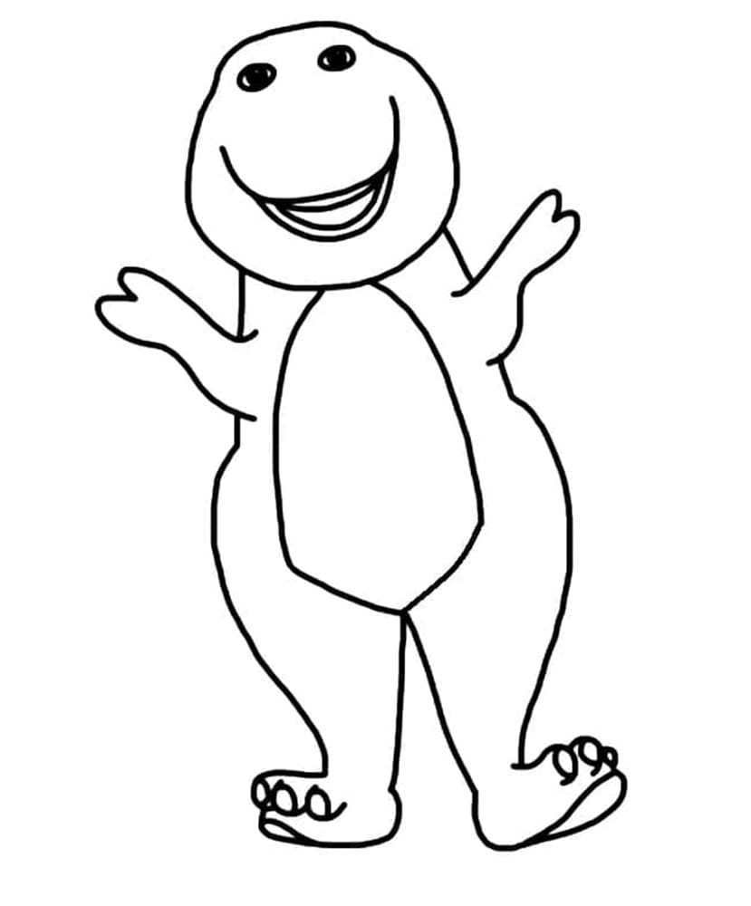 Printable Barney is Funny Coloring Page