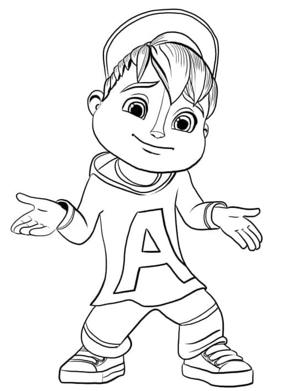 Printable Bassic Adorable Alvin Coloring Page