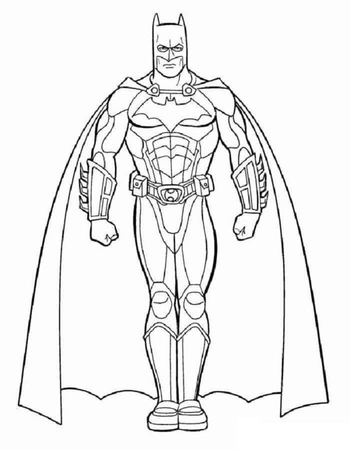 Printable Batman Standing Image Coloring Page