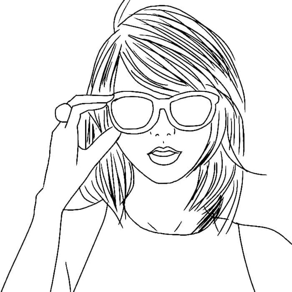 Printable Beautiful Taylor Swift Coloring Page