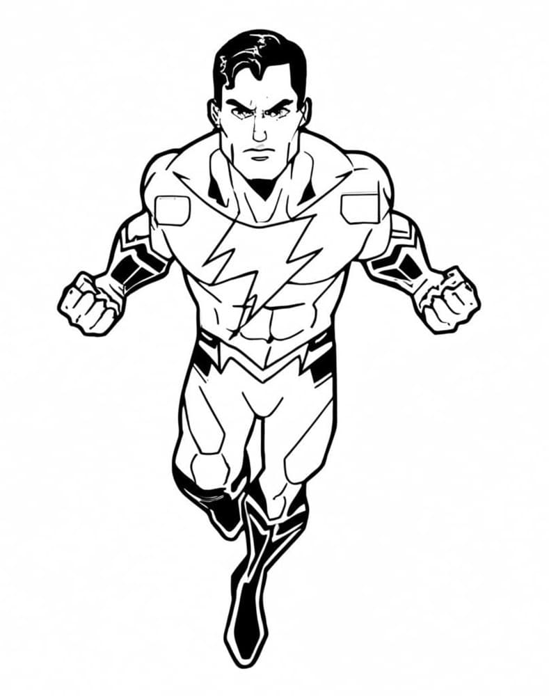 Printable Black Adam Is Flying Image Coloring Page