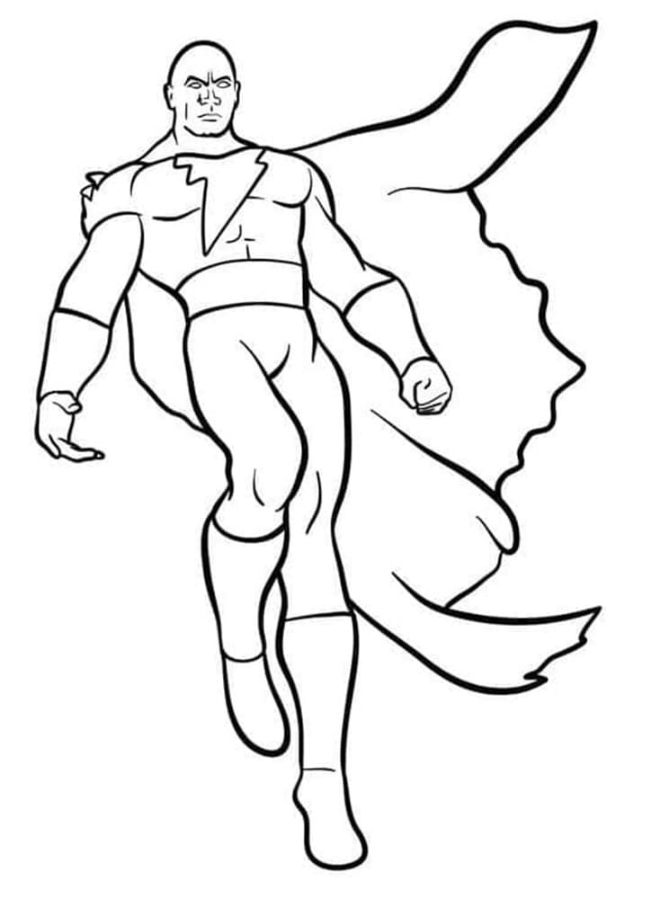 Printable Black Adam is Fighting Coloring Page