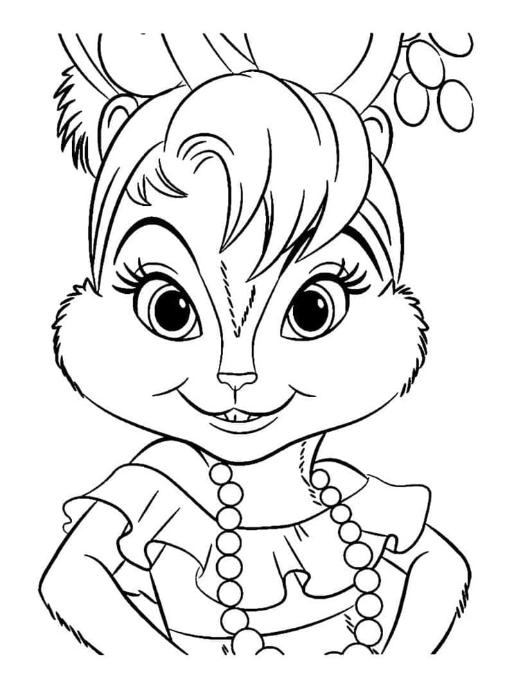 Printable Brittany from Alvin and the Chipmunks Coloring Page