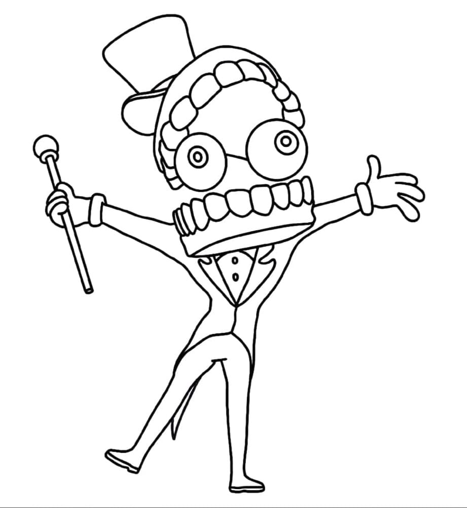 Printable Caine The Amazing Digital Circus Coloring Page