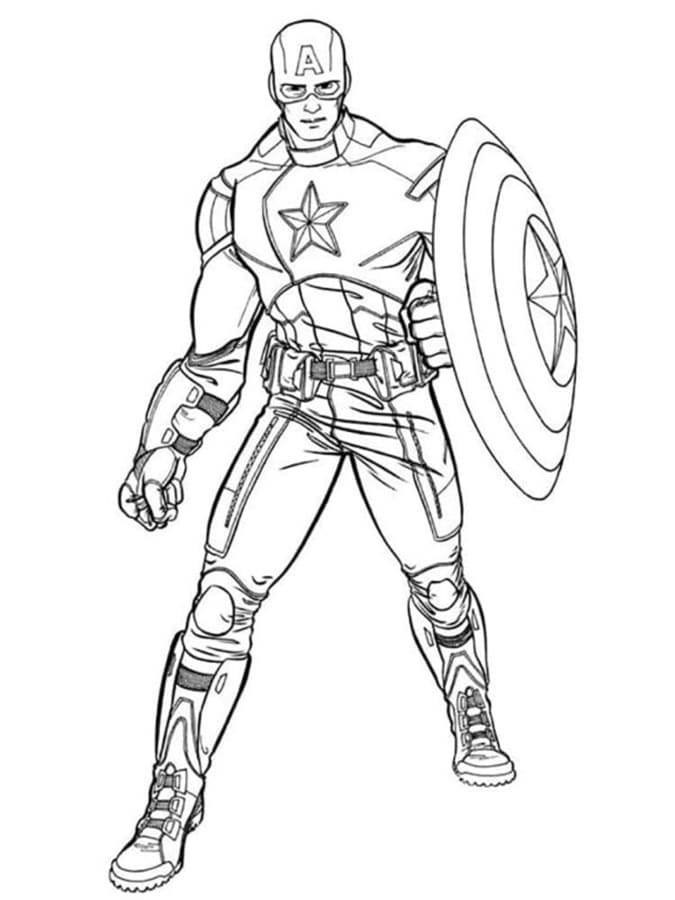 Printable Captain America Photo Coloring Page