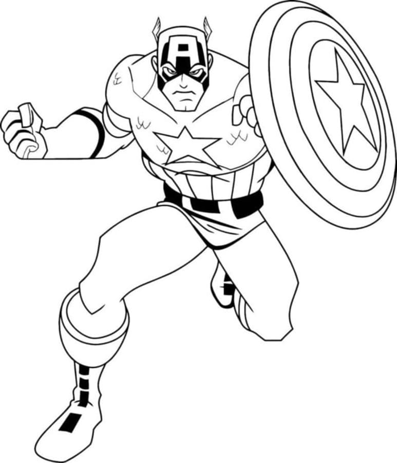 Printable Captain America Picture Coloring Page