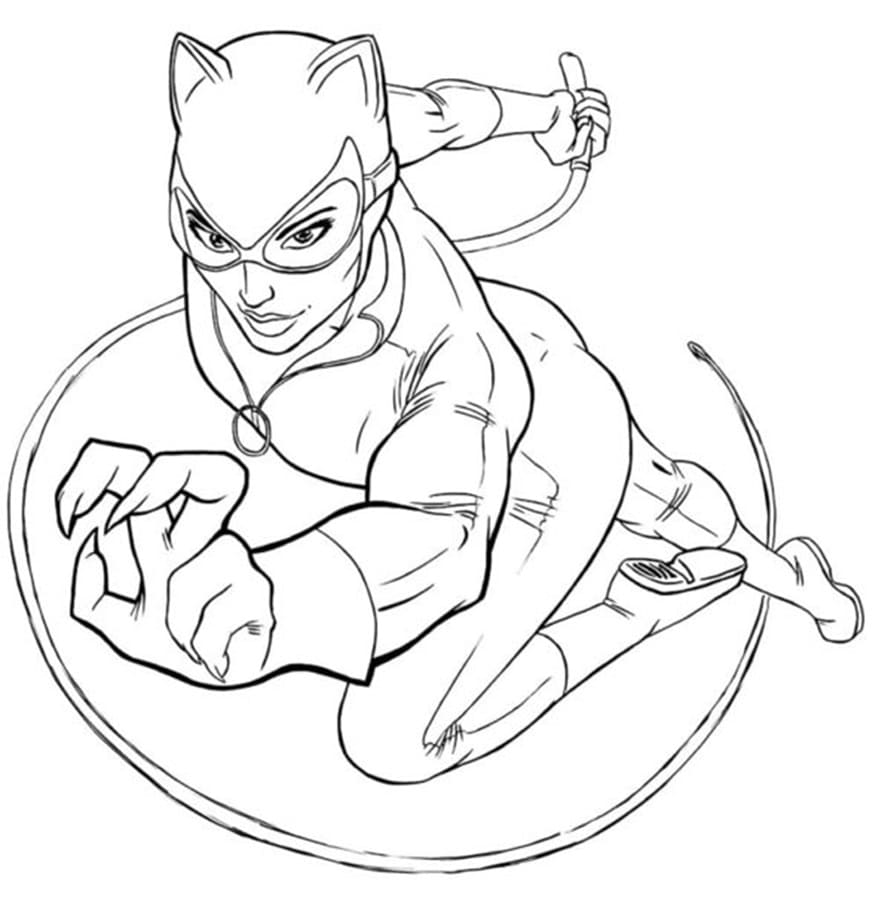 Printable Catwoman Photo Coloring Page