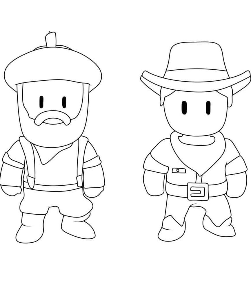 Printable Characters in Stumble Guys Coloring Page